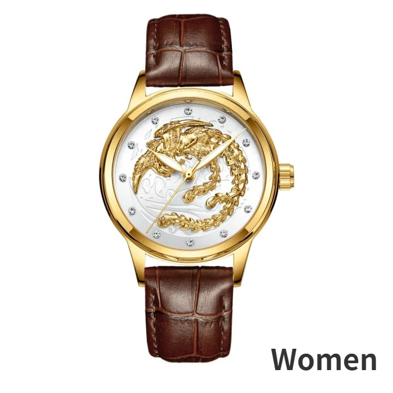 Couple Golden Dragon Watch