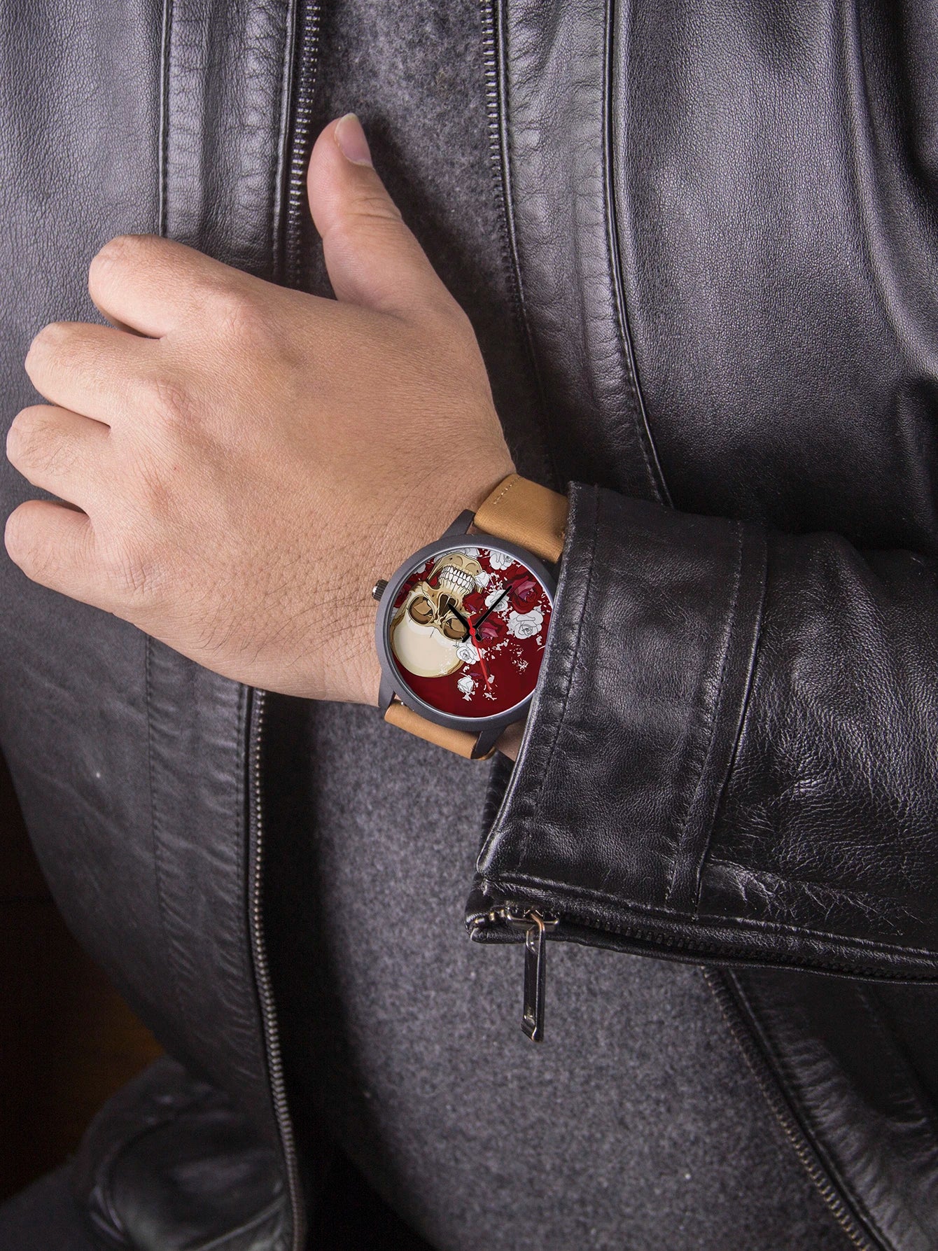 Skull and Flowers Watch