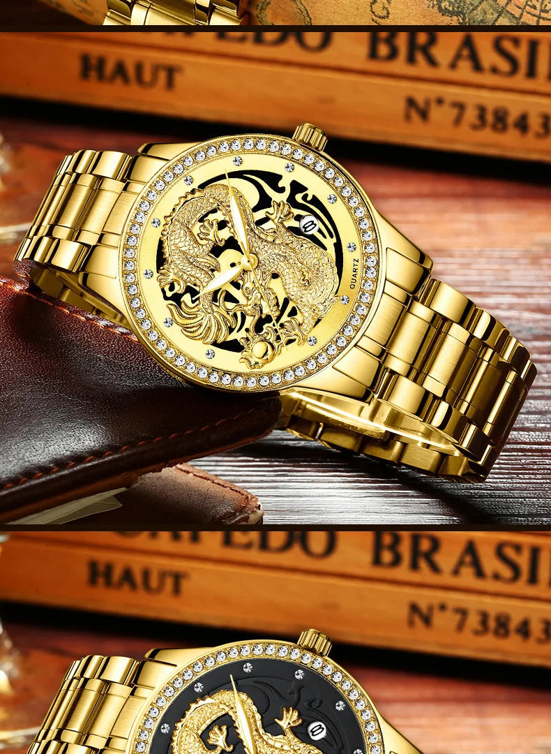 Couple Golden Dragon Watch