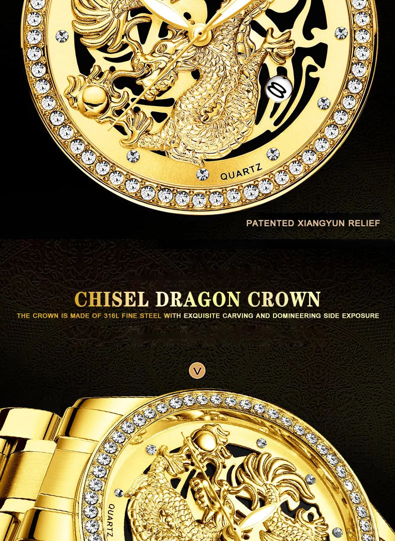 Couple Golden Dragon Watch