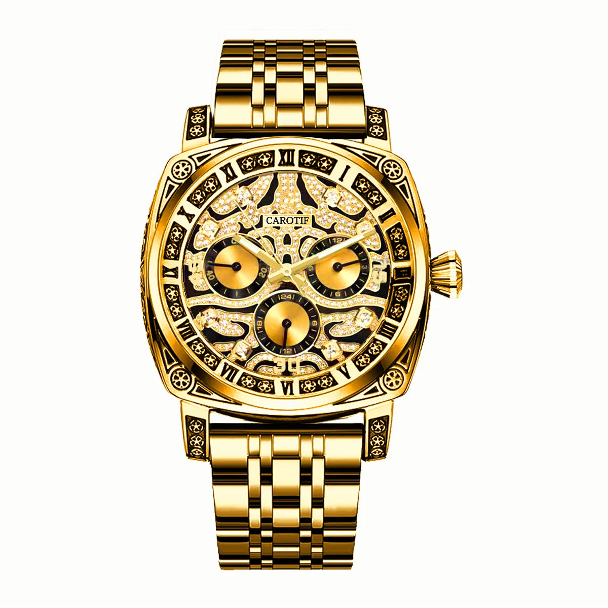 Gold Business Tiger Face Watch