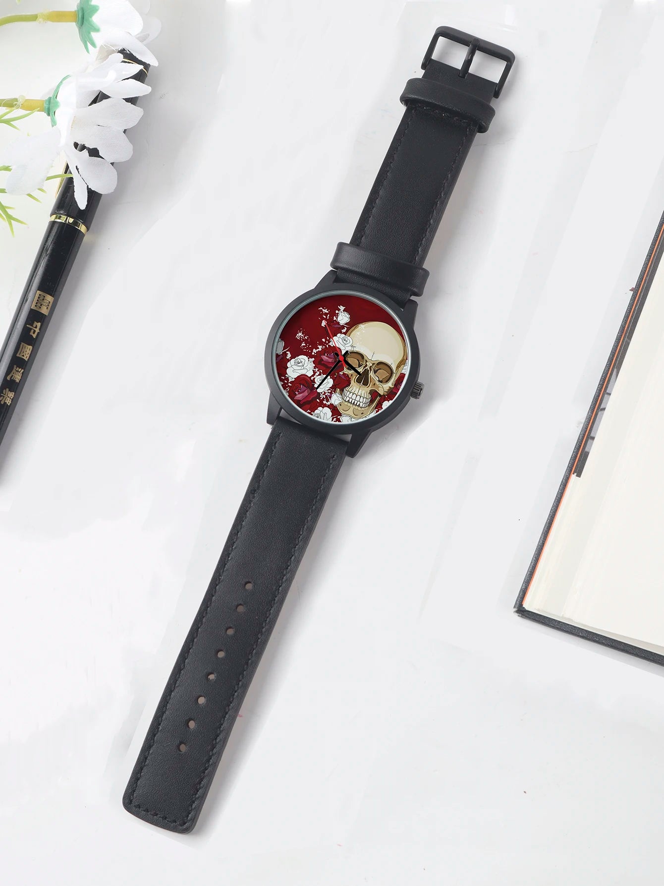 Skull and Flowers Watch