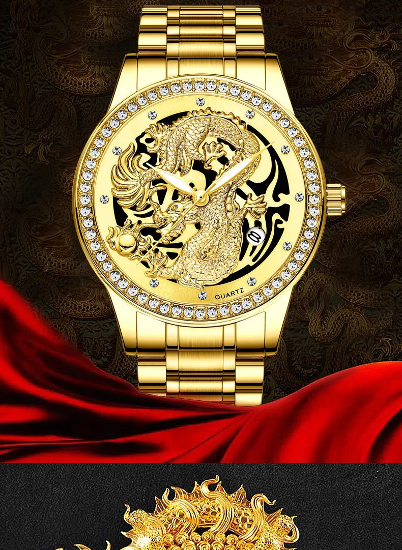 Couple Golden Dragon Watch