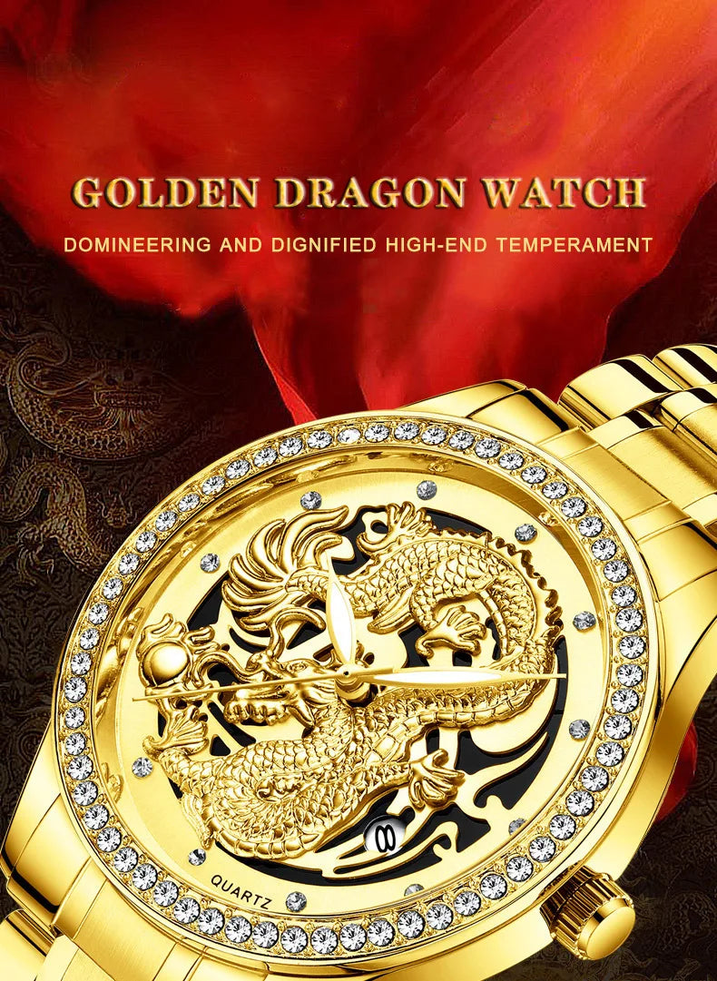 Couple Golden Dragon Watch