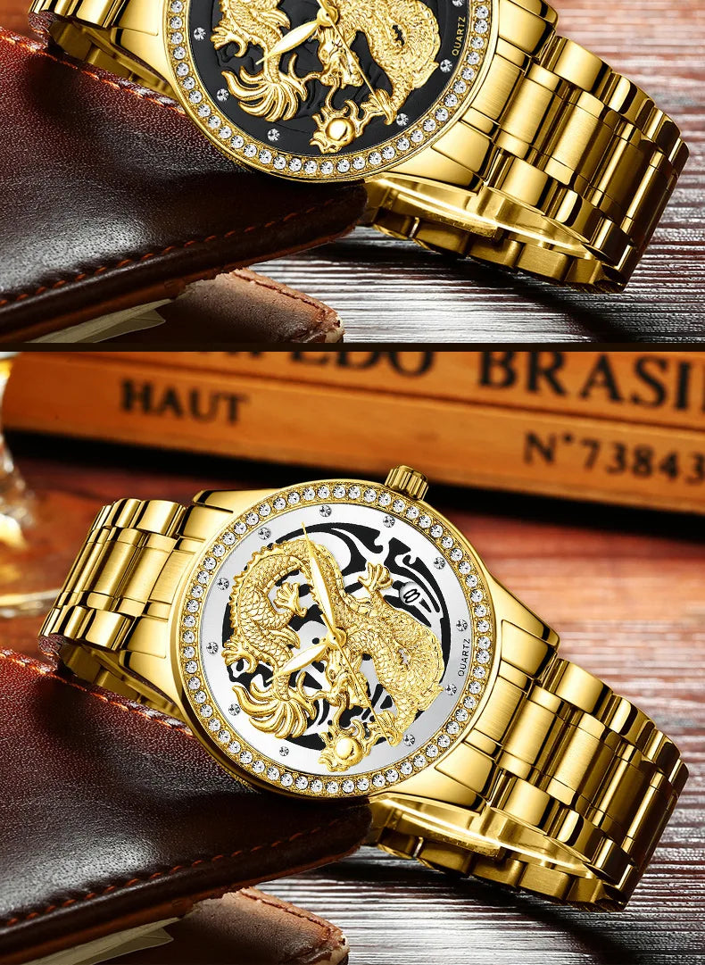 Couple Golden Dragon Watch