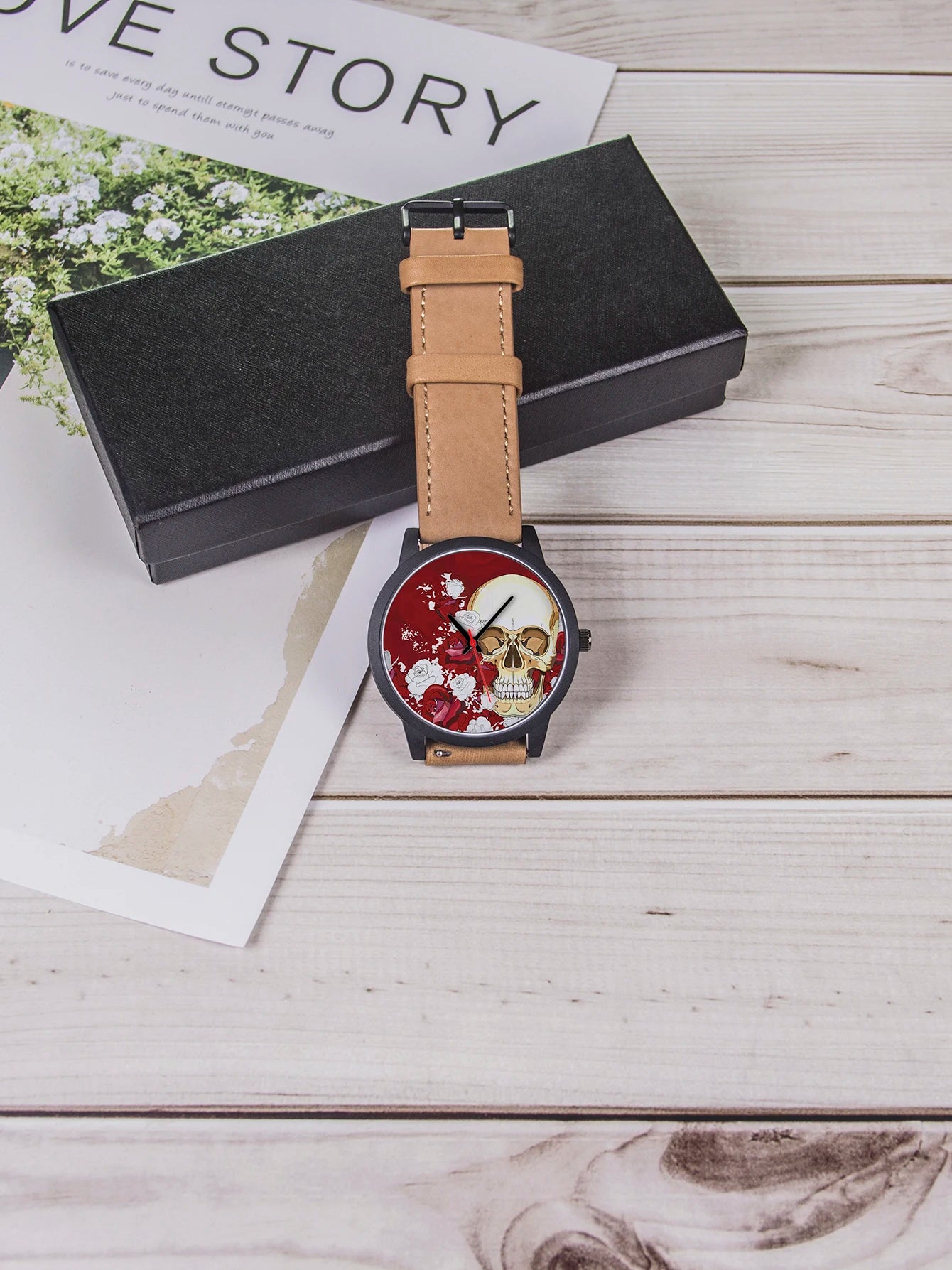 Skull and Flowers Watch