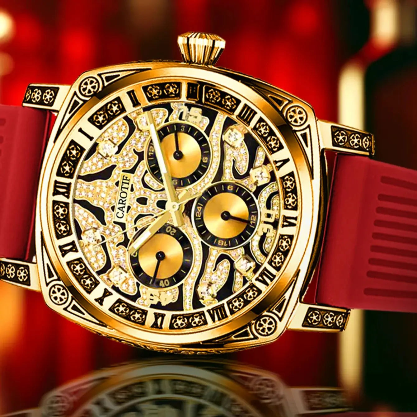 Red Business Tiger Face Watch