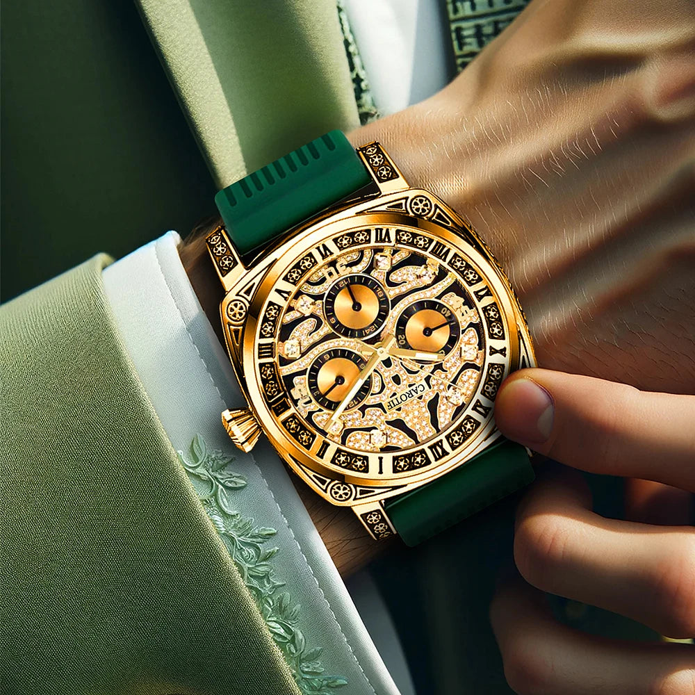 Green Business Tiger Face Watch