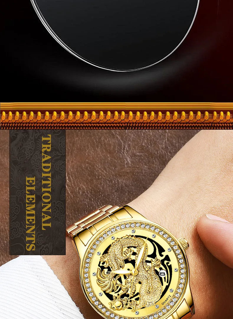 Couple Golden Dragon Watch