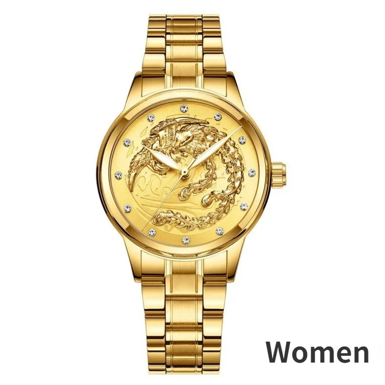 Couple Golden Dragon Watch