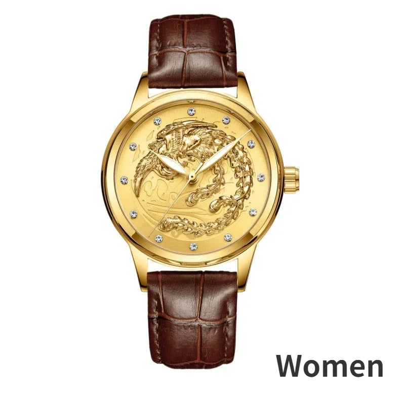 Couple Golden Dragon Watch