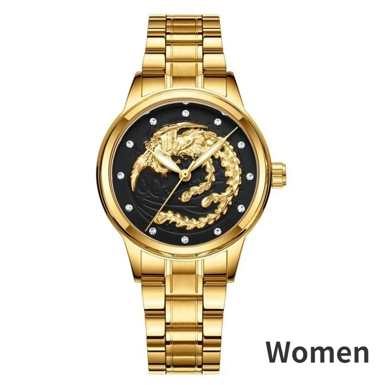 Couple Golden Dragon Watch