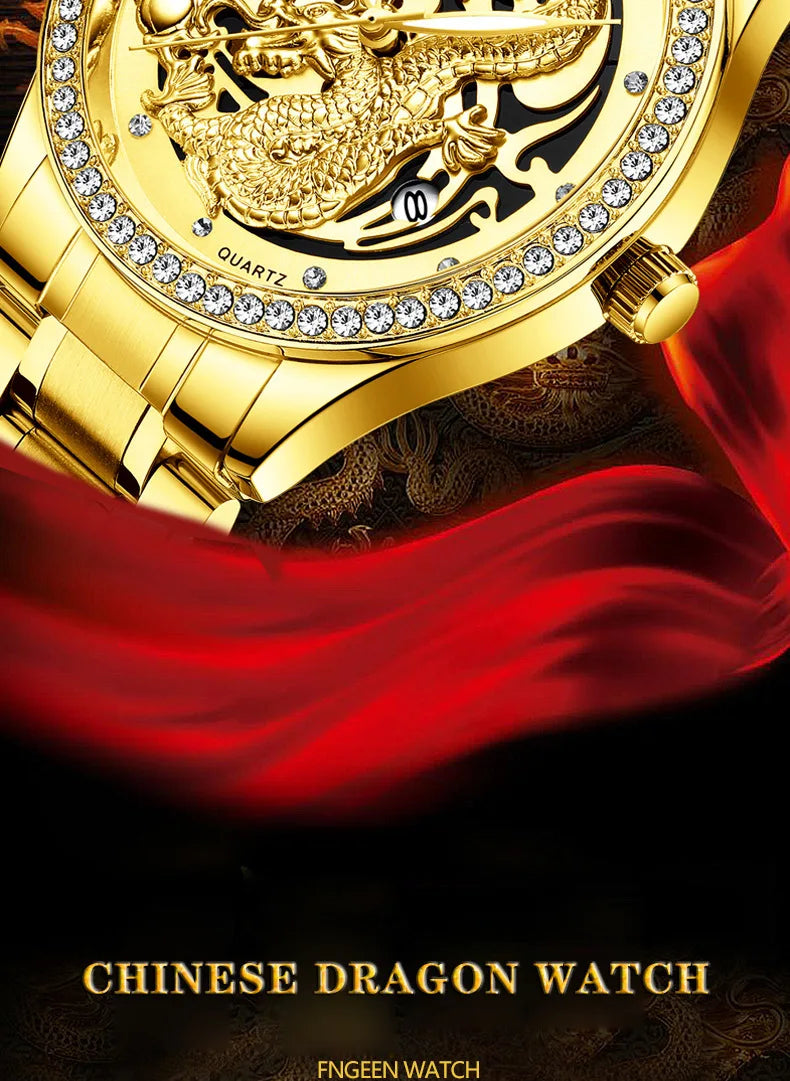 Couple Golden Dragon Watch