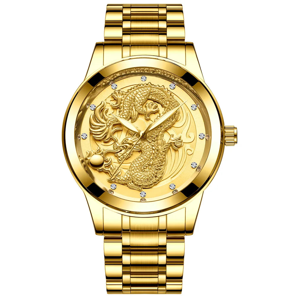 Couple Golden Dragon Watch