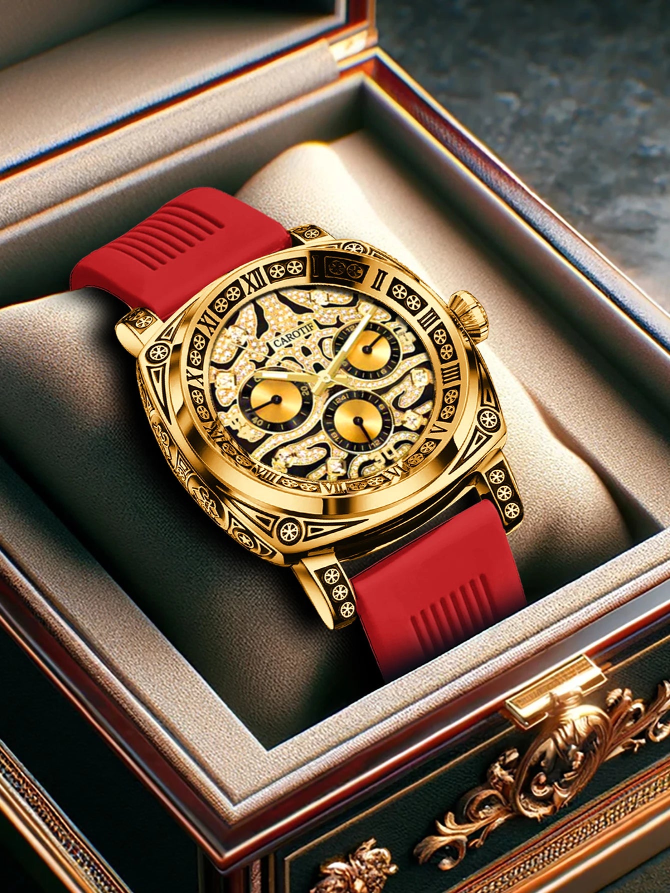 Red Business Tiger Face Watch