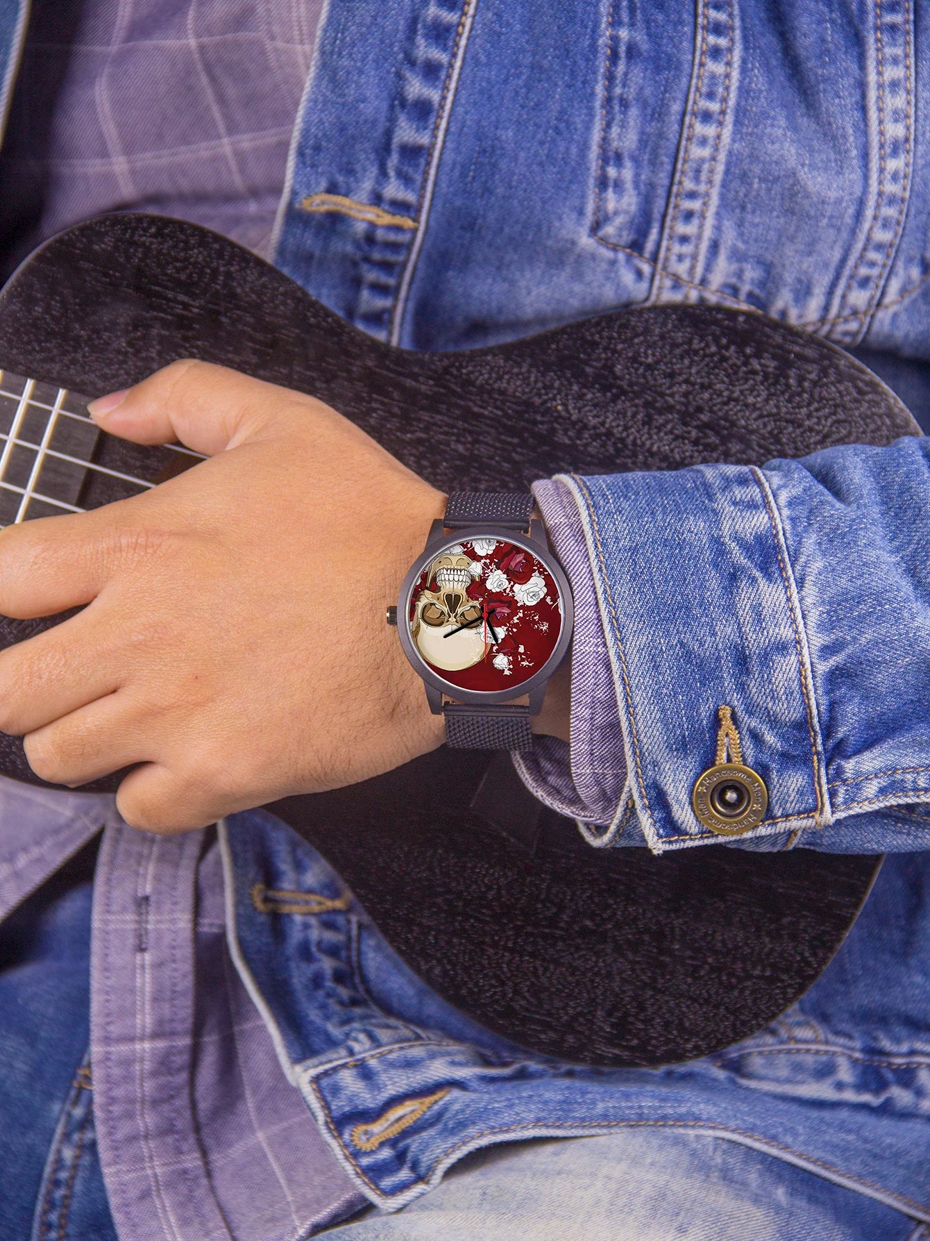 Skull and Flowers Watch