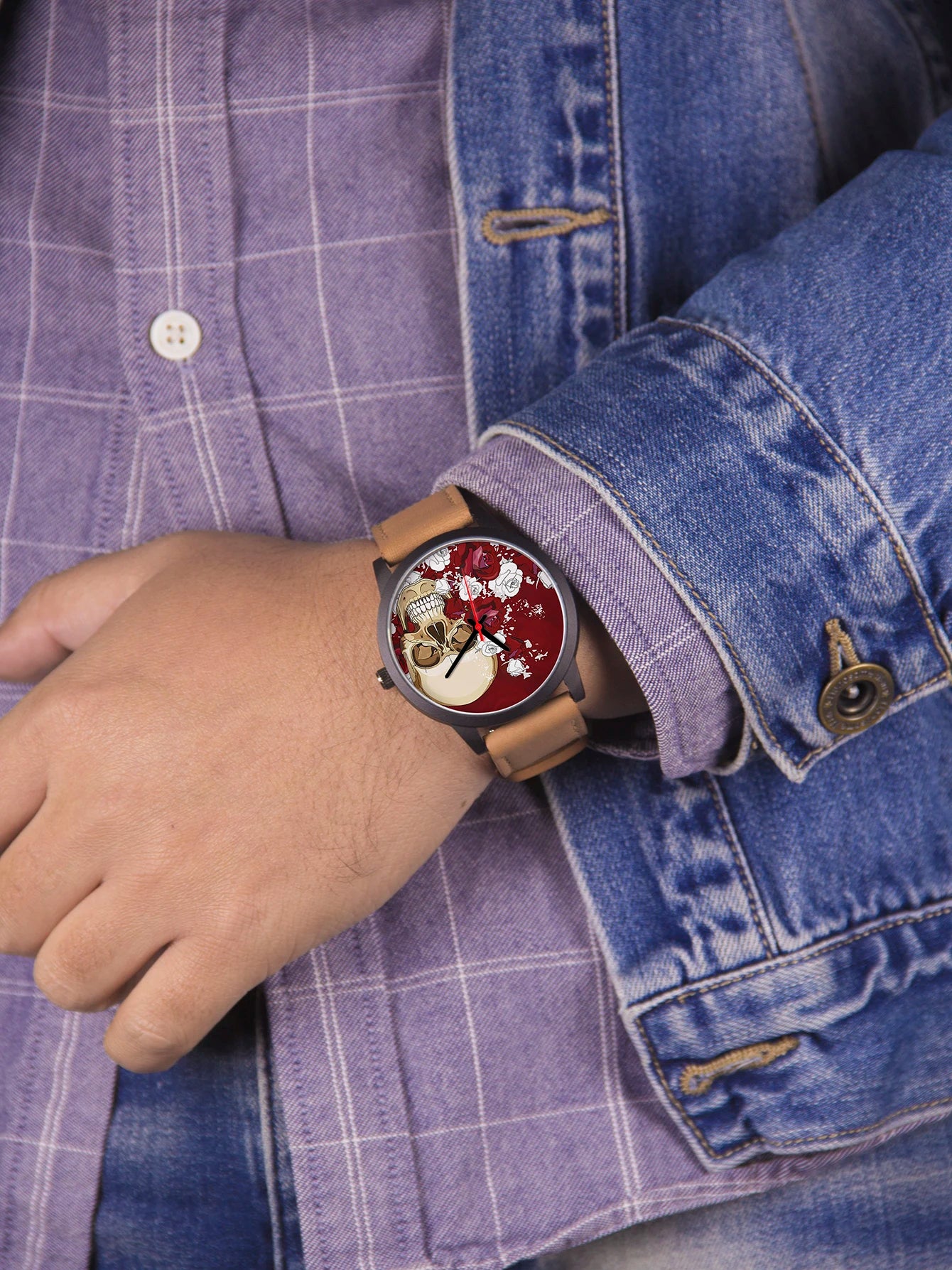 Skull and Flowers Watch